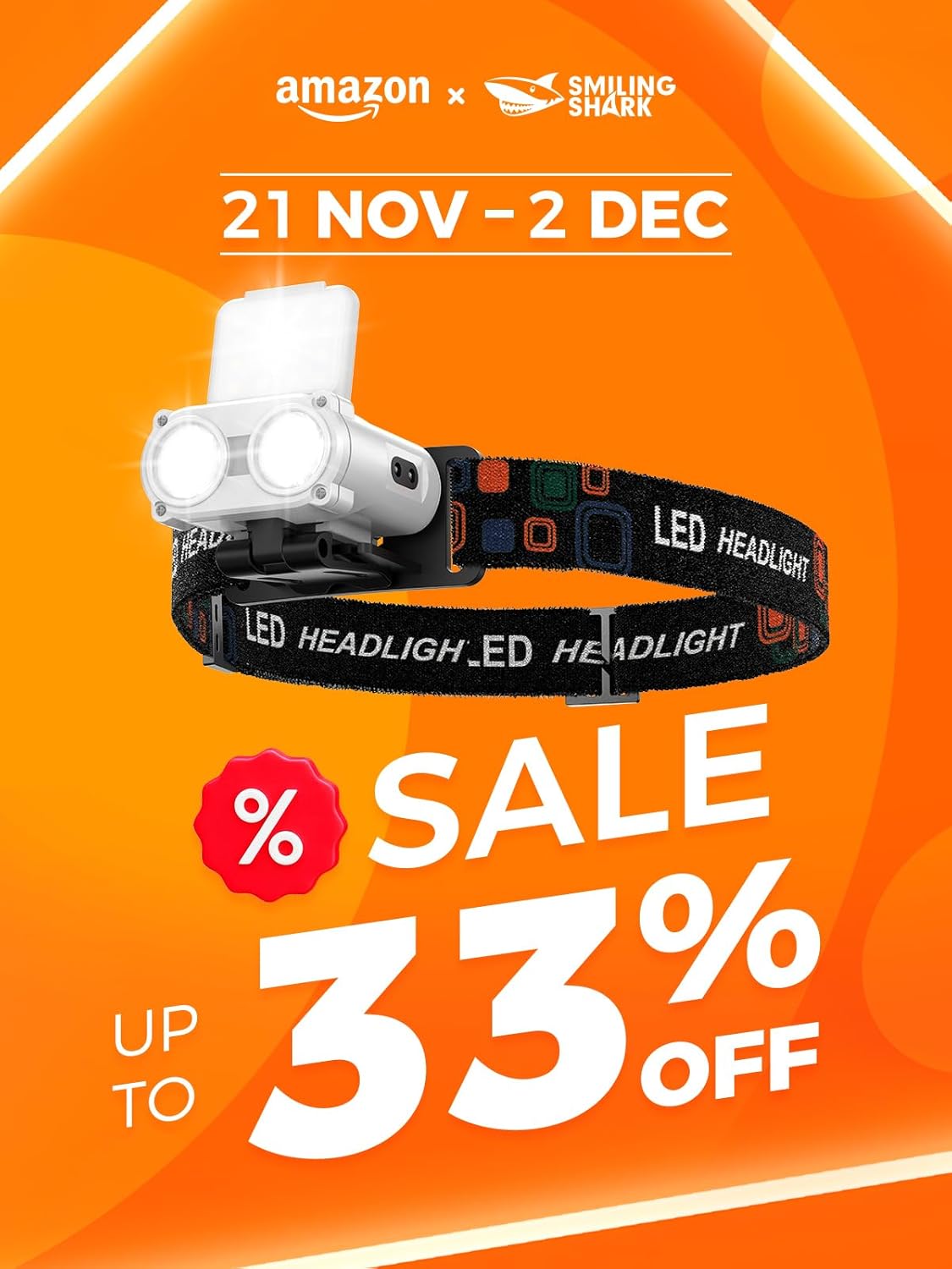 Smiling Shark Rechargeable LED Cap