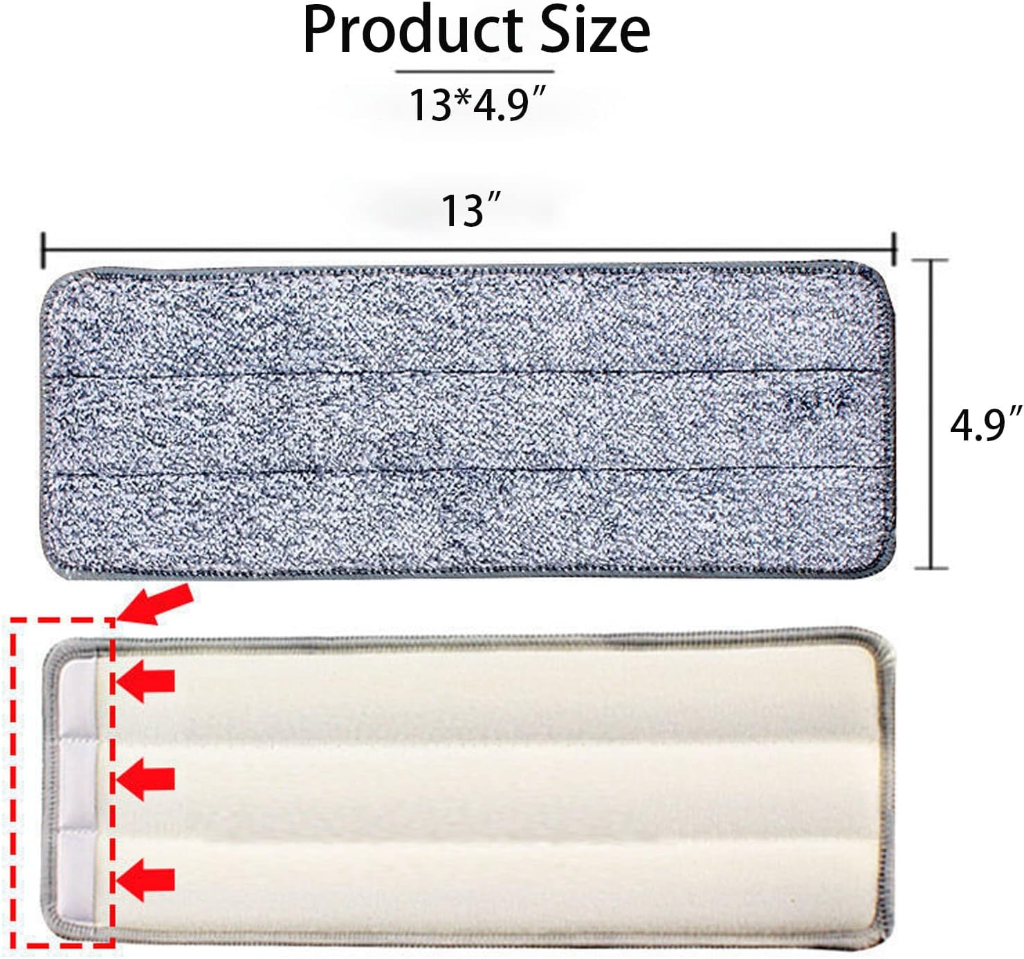 10-Piece 13x49 Mop Pad Set for Microfiber Mops
