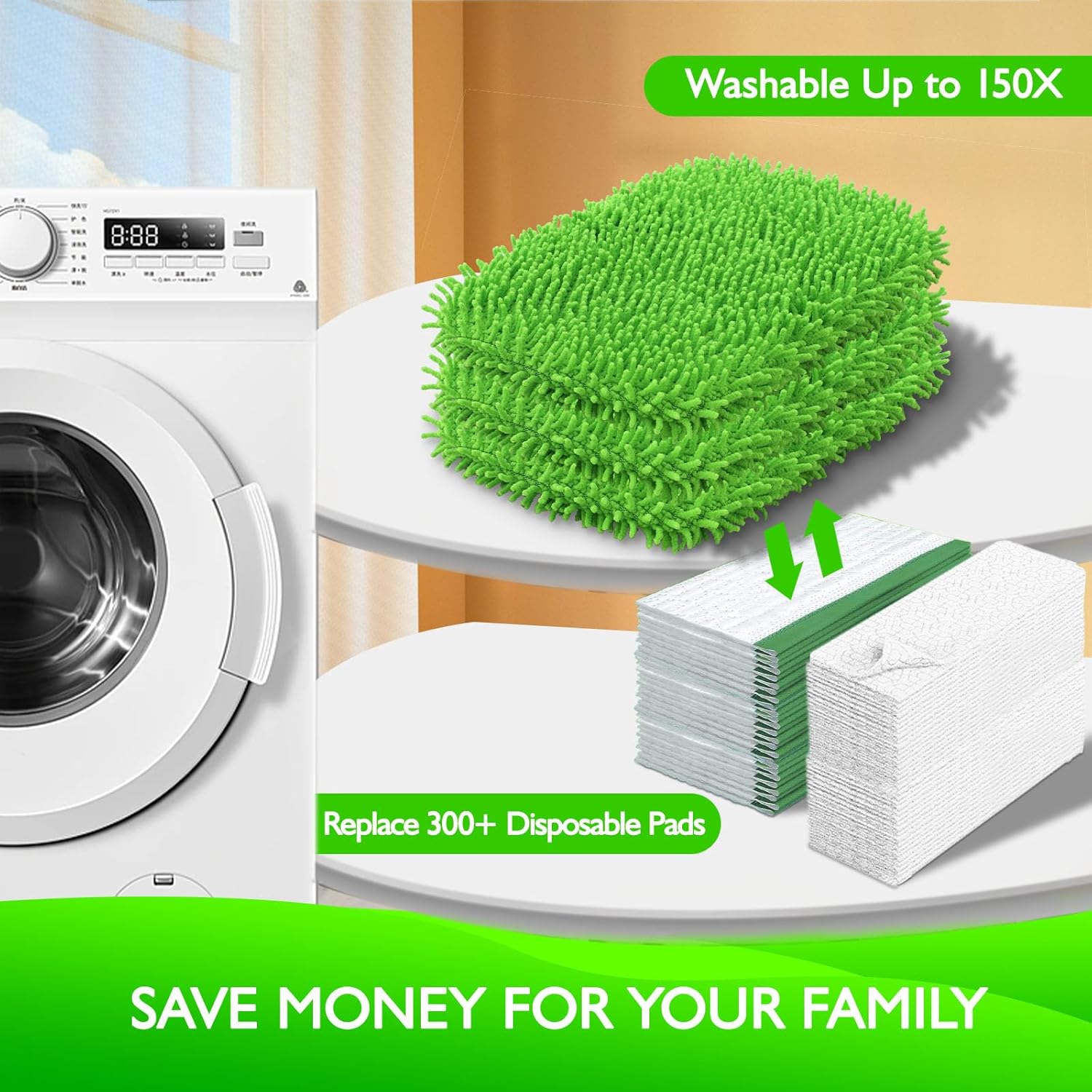 Reusable Microfiber Mop Pad