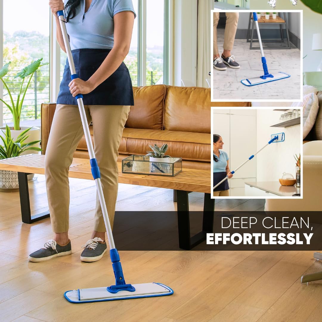 Quick Clean Durable 18 Microfiber Mop Pads 3-Pack