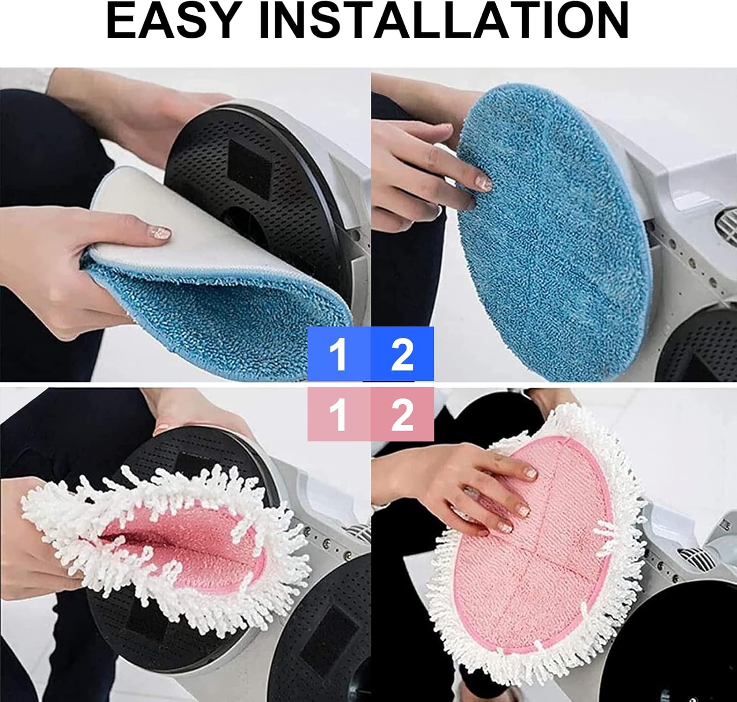 BeiLan Electric Mop Pads 8 Pack Replacement 728 Inch
