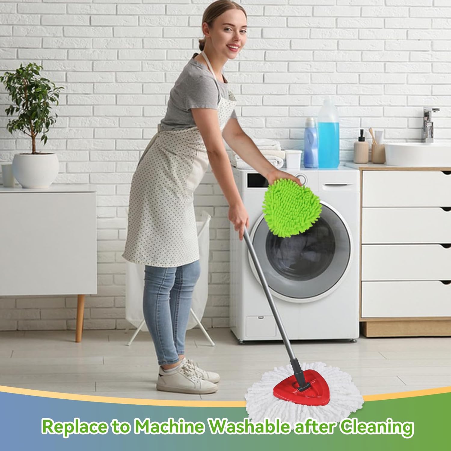 BywoBywo 7-Pack Reusable Mop Pads for O-Cedar EasyWring