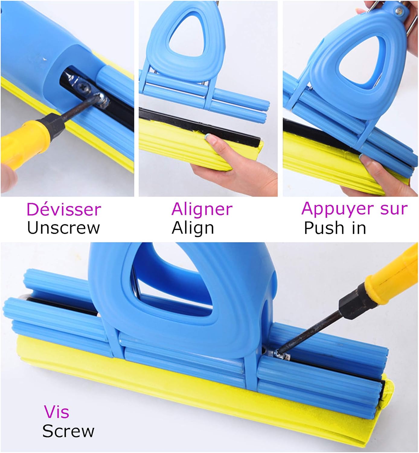 Motive Life - PVA Sponge Roller Mop Head Refills 3 Pack - Yellow