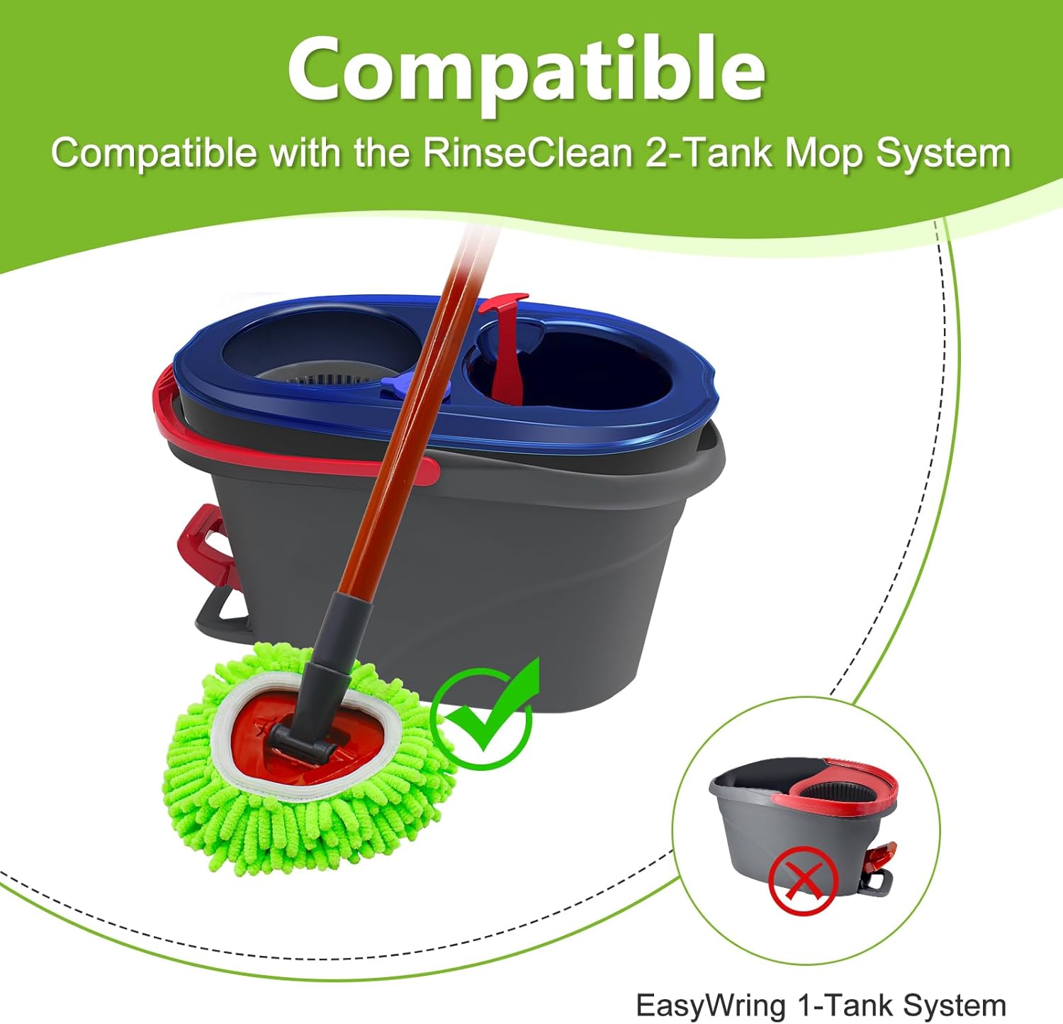 Reusable Mop Heads for EasyWring 1-Tank Spin Mop