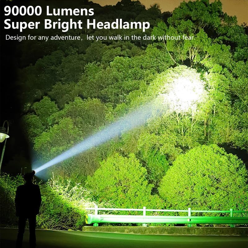 TUNFOU Rechargeable LED Headlamp for Adults