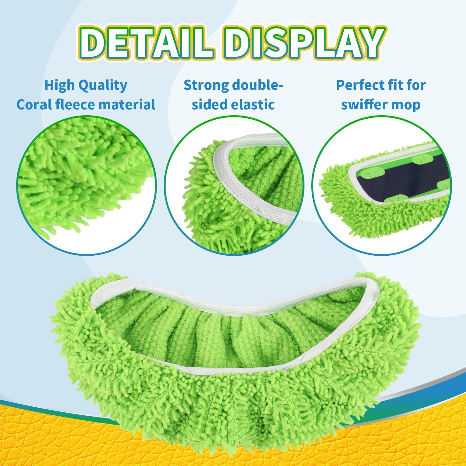 X-Large Reusable 100 Coral Fleece Mop Pads