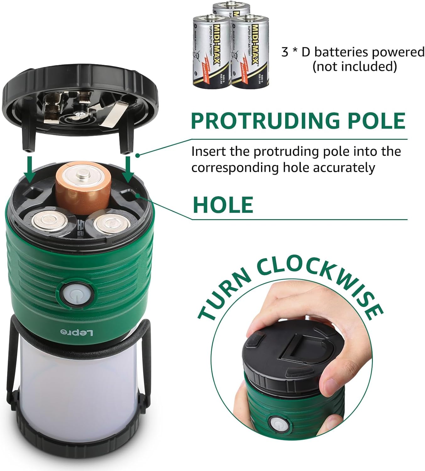 Lepro Lantern camping light Emergency Battery-Powered LED