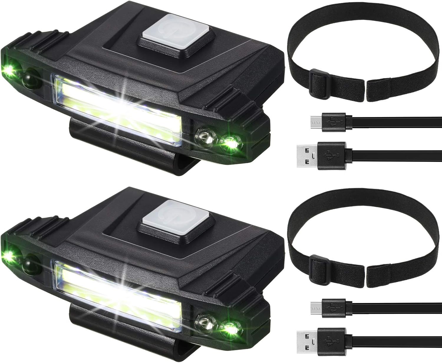 Mudder 2 Pieces Mini LED Clip-on Cap Light