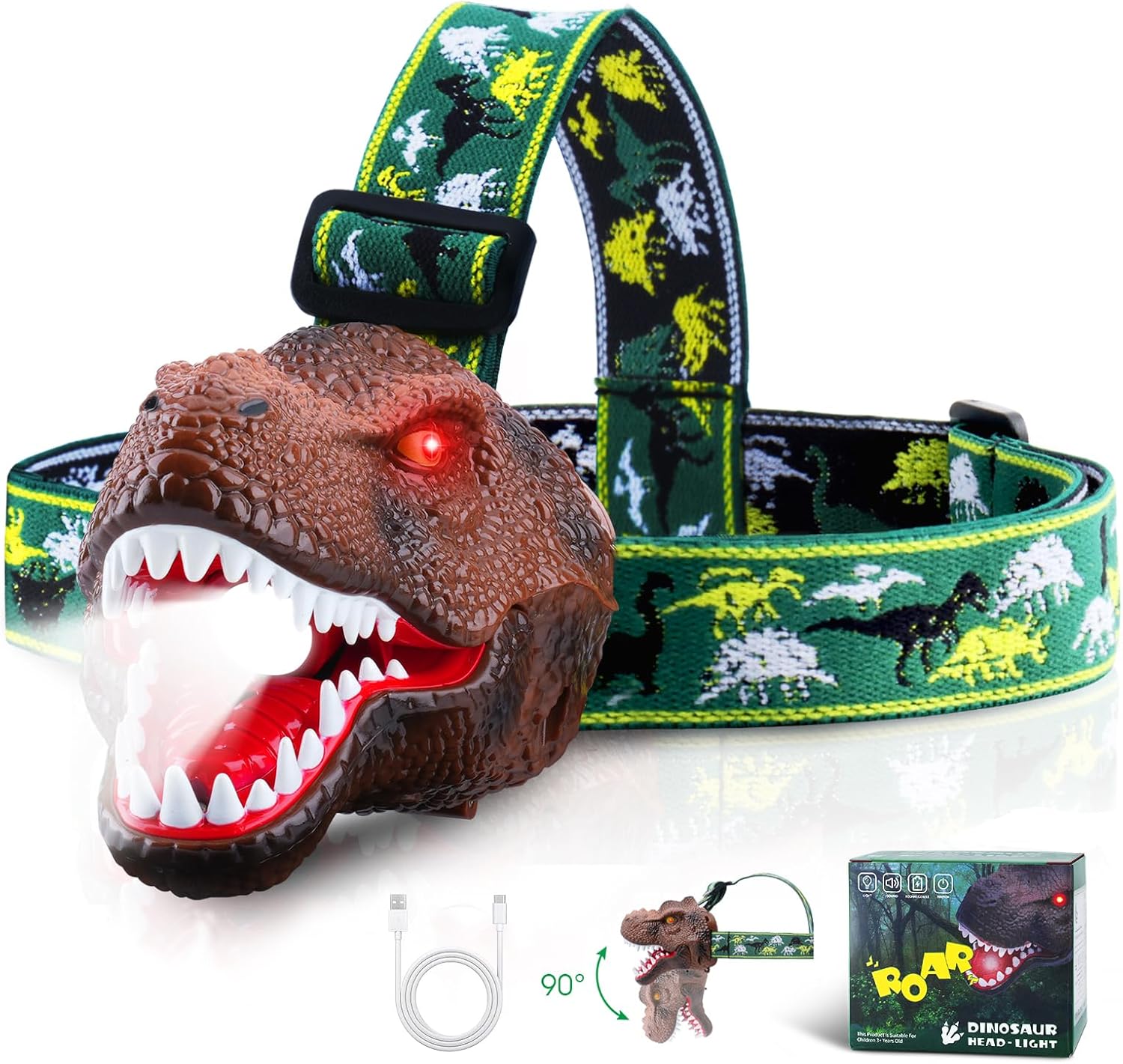 Dinosaur Headlamp for Kids