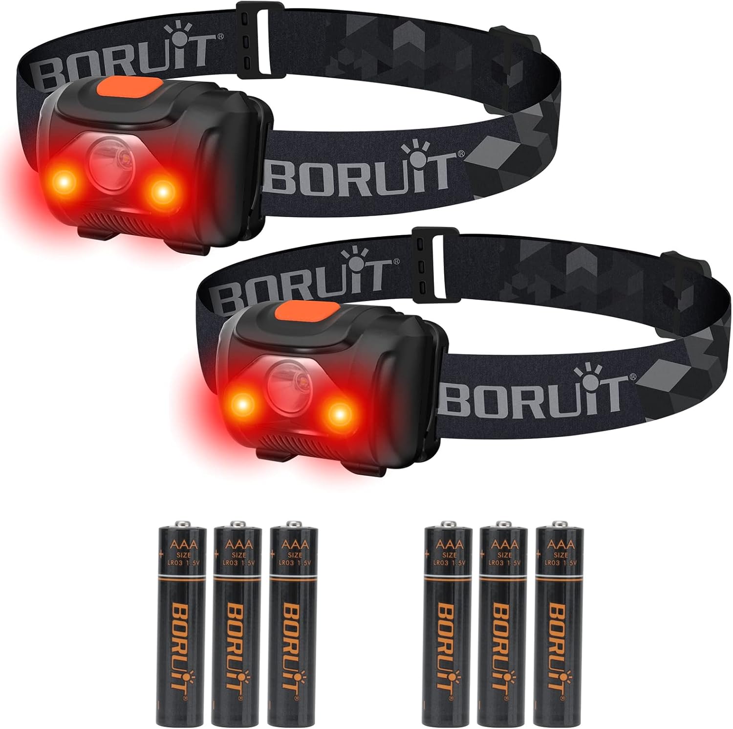 Red White Light Headlamp 2-Pack