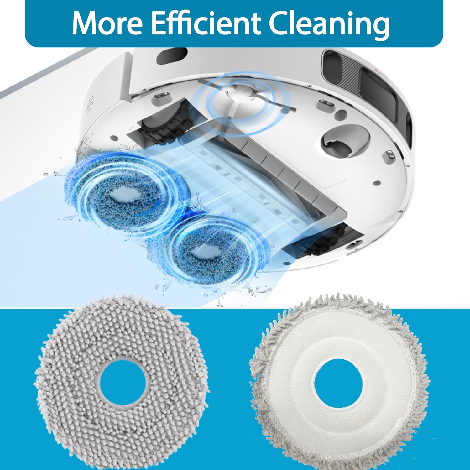 KGCMop Pad Replacement Roborock Q RevoMasterMAXVSPRO Washable Microfiber 6-Pack
