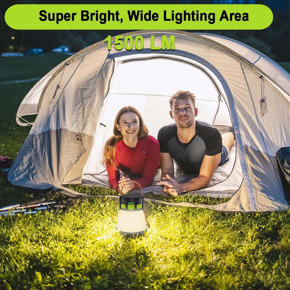 8 Lighting Modes Rechargeable Waterproof Camping Lantern with 7500mAh Battery