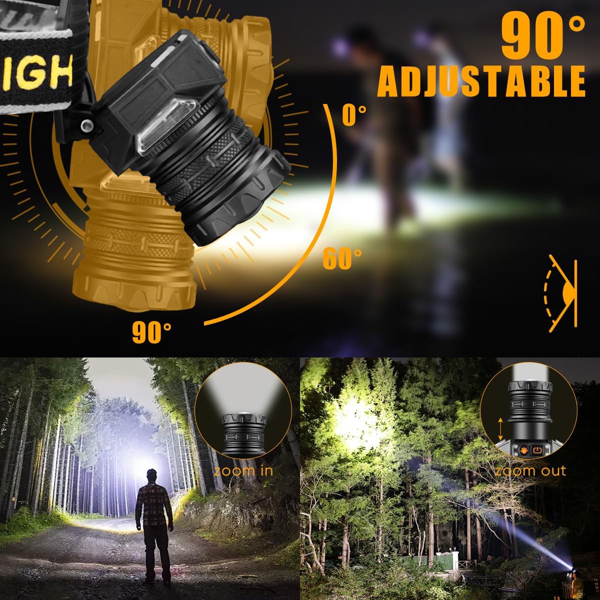 NAKCNM Rechargeable Headlamp
