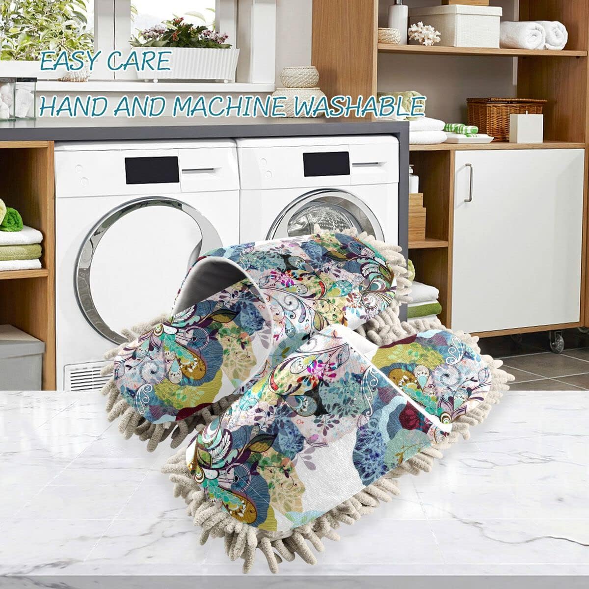 Colorful Flower Mop House Slippers