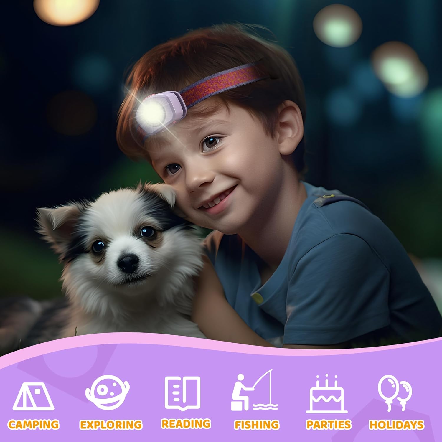 Bright Fun rgb led headlamp for kids