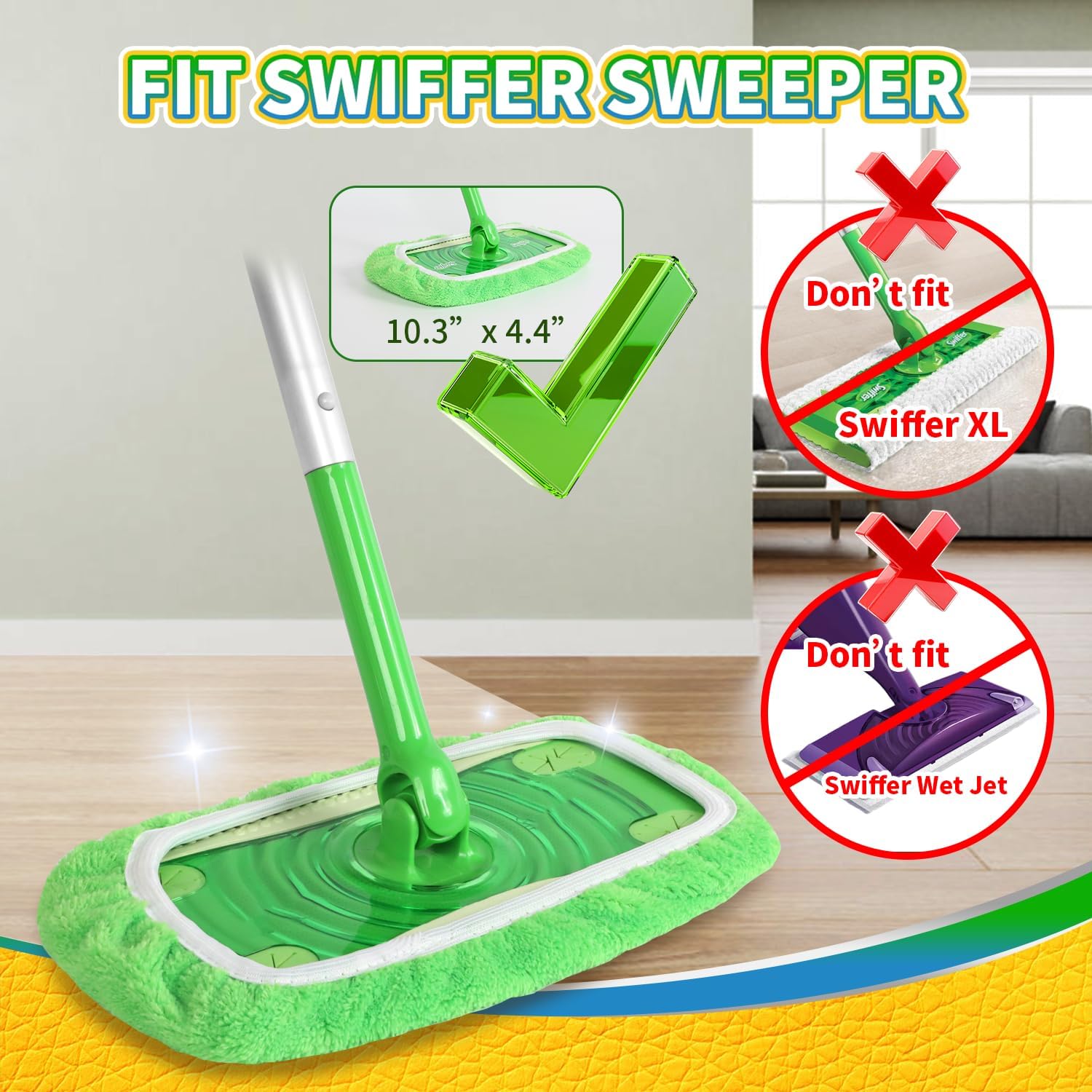 AmaVins Reusable Chenille Swiffer Mop Pads 5 Pack