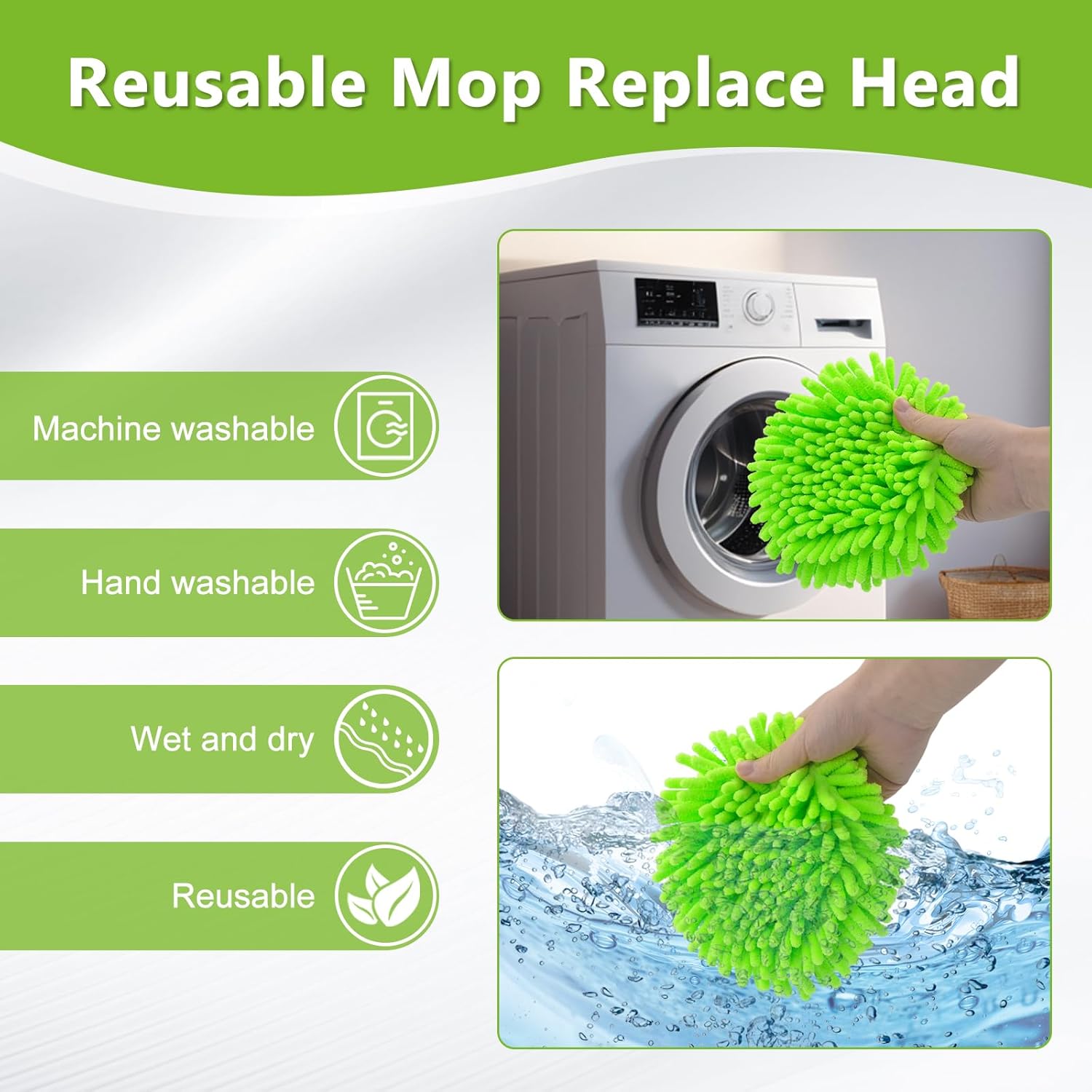 Reusable Mop Heads for EasyWring 1-Tank Spin Mop
