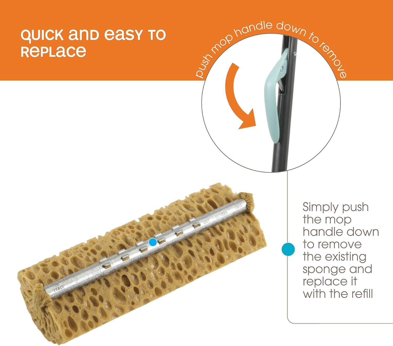 Casabella Refill 51000 for Mop Polyurethane Rust-Resistant