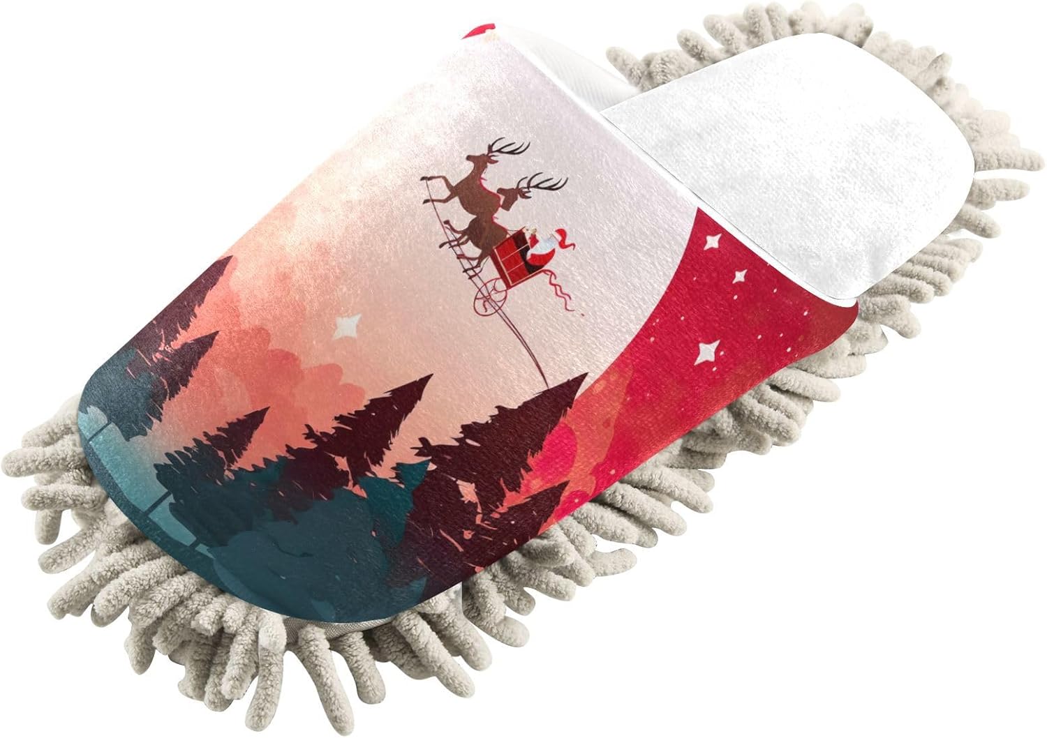 Chic Sleigh Elks Mop Slippers