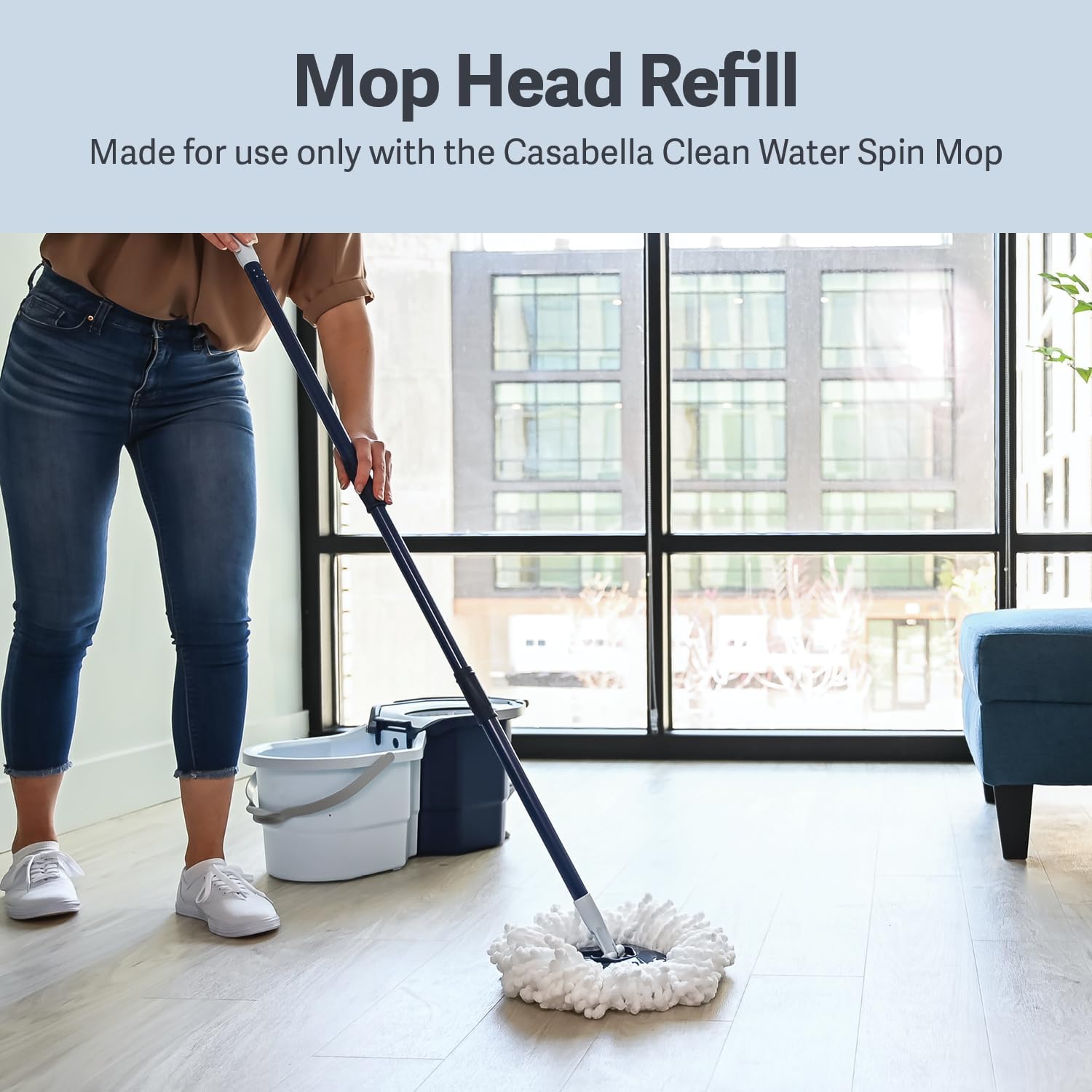 Compact White Spin Mop Refill