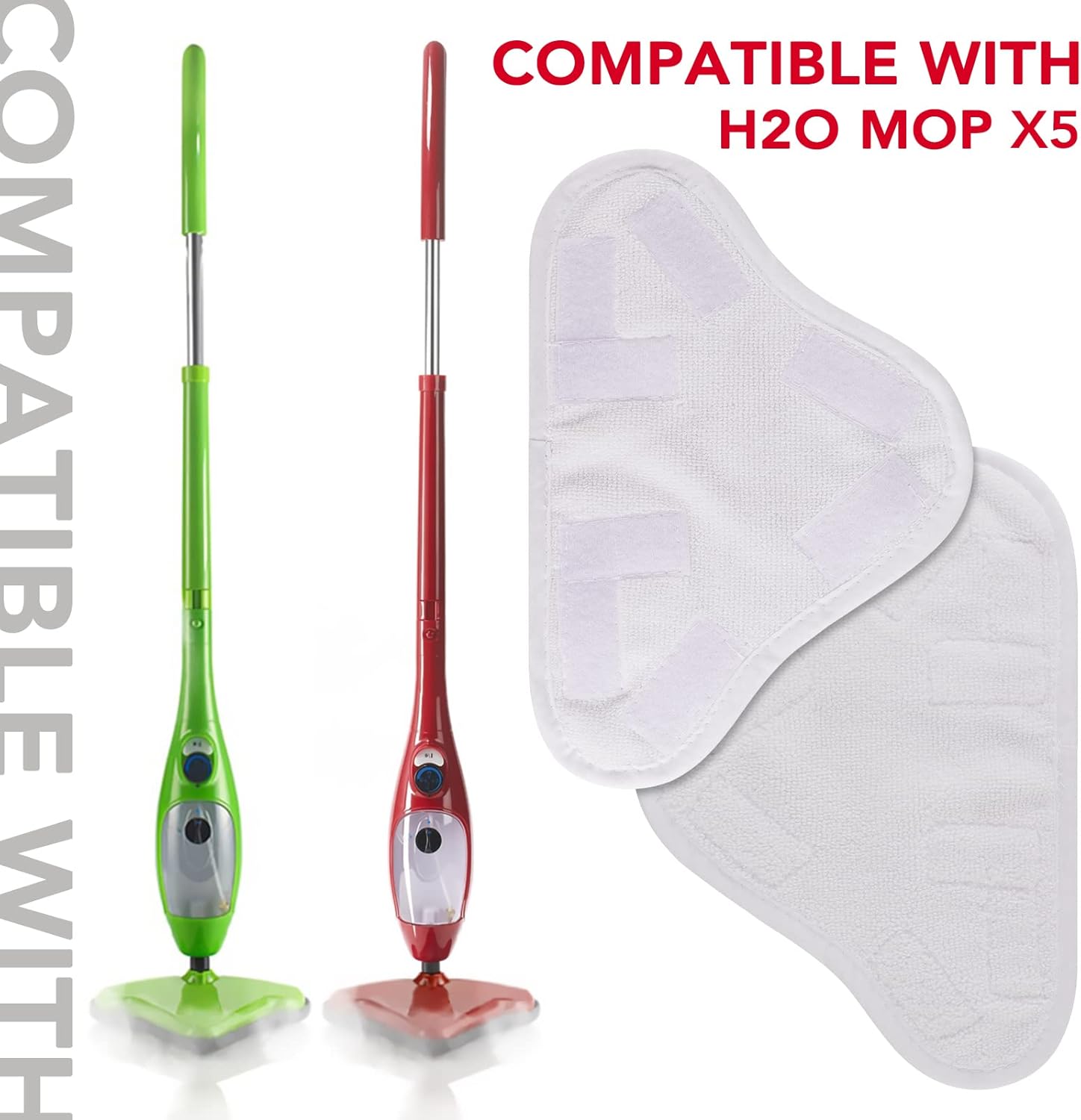 Microfiber Steam Mop Pad Replacement for H2O H20 Steam Cleaners - 8-Pack