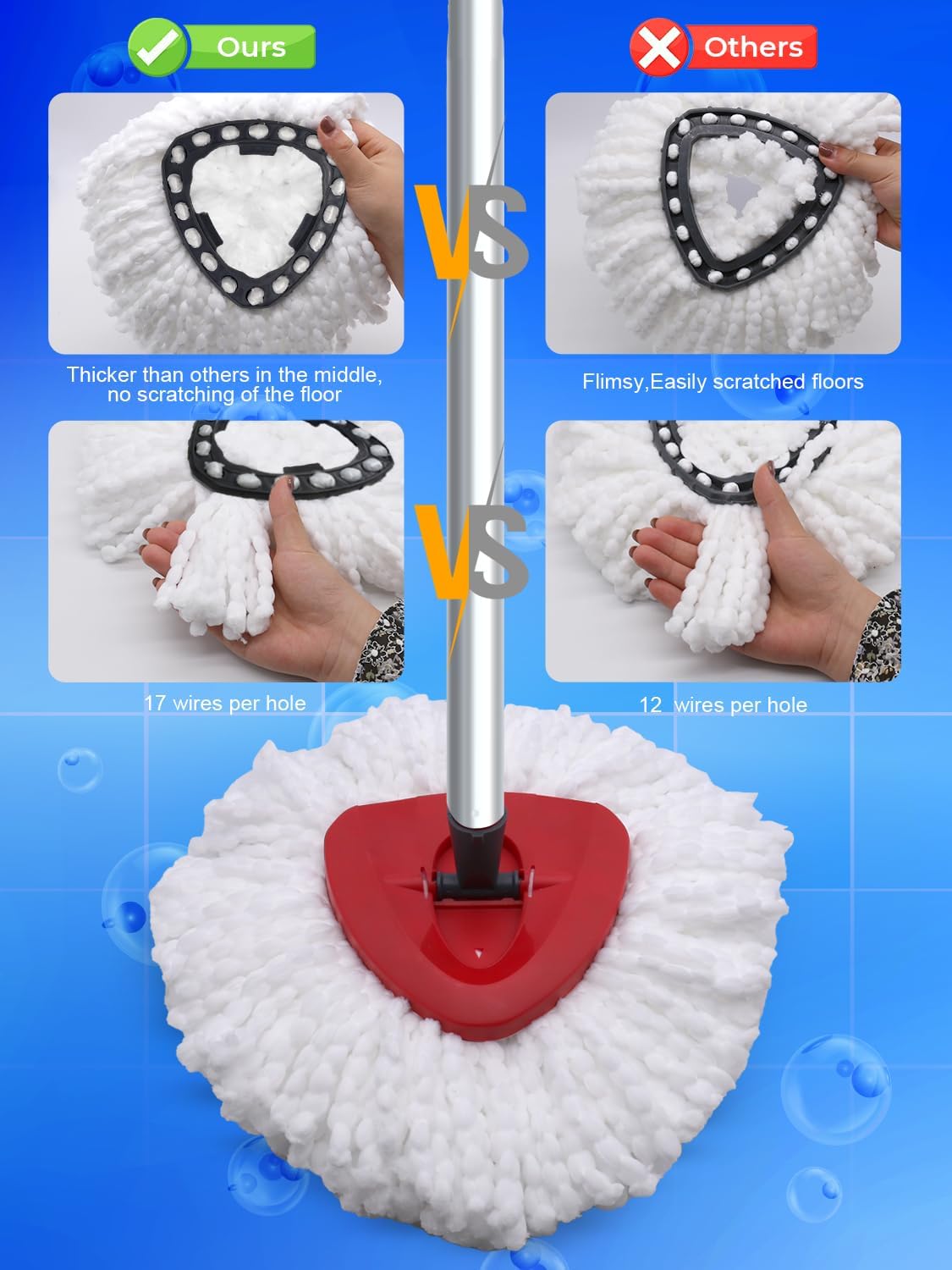 4-Pack Spin Mop Heads for Sensitive Floors