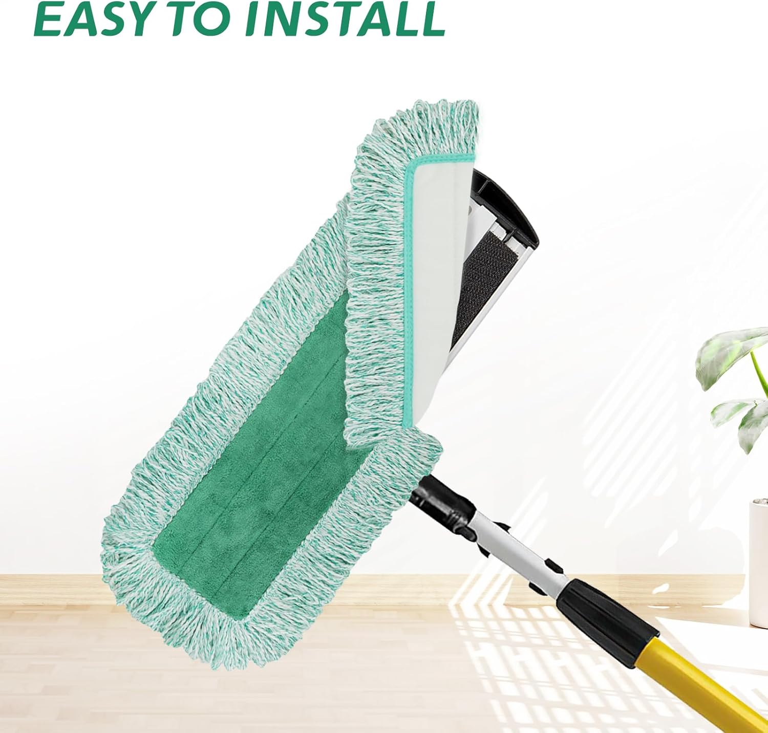 Green Microfiber Dust Mop Pads for Hardwood Tile and Laminate Floors