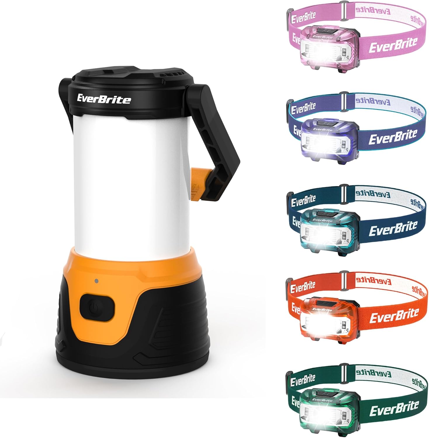 EverBrite 1000 Lumens Rechargeable LED Camping Lantern 5-Piece Headlamp