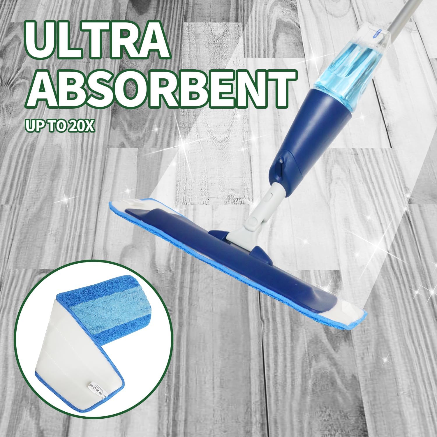 AmaVins 3 Pack Microfiber Cleaning Pads for Bona Mop