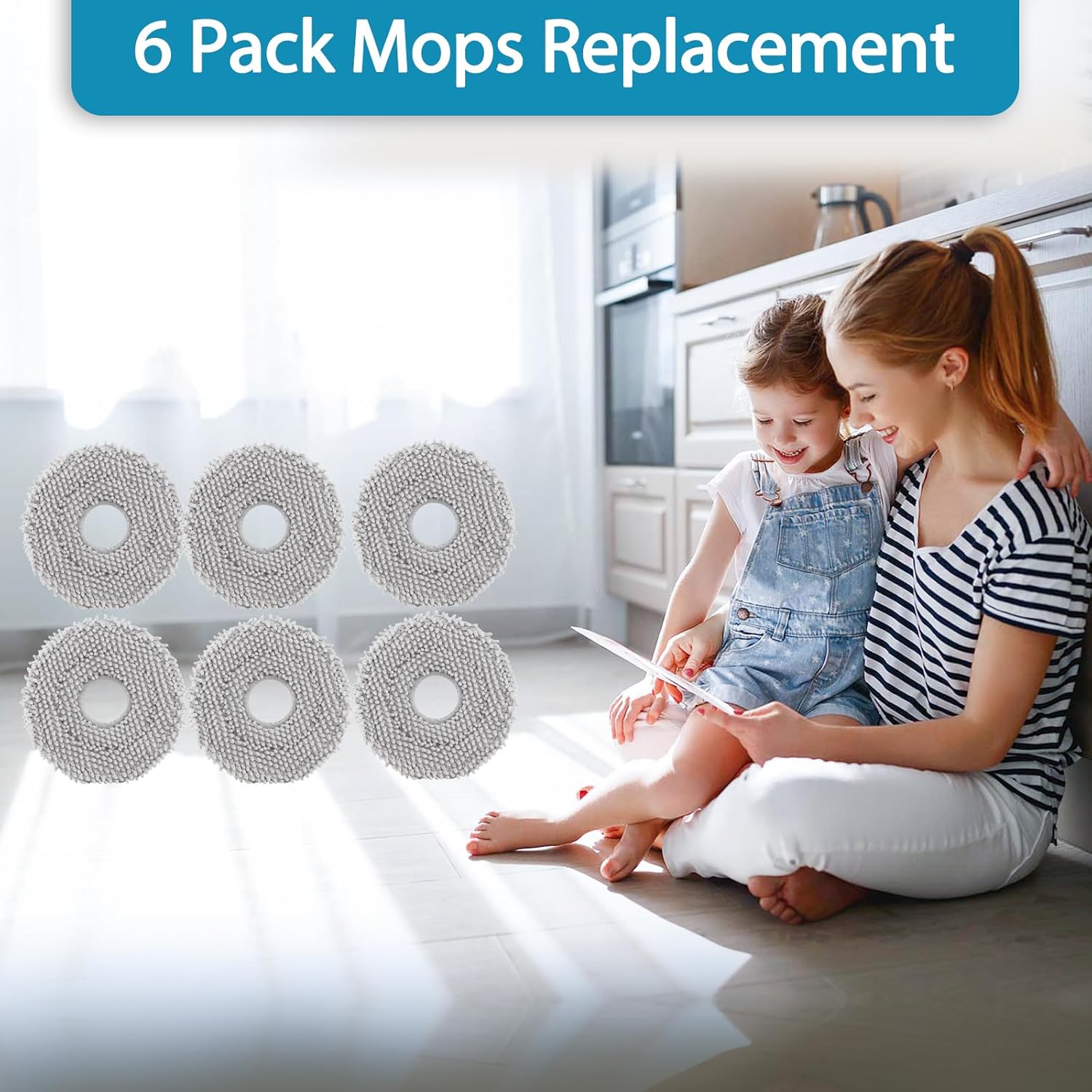 KGCMop Pad Replacement Roborock Q RevoMasterMAXVSPRO Washable Microfiber 6-Pack