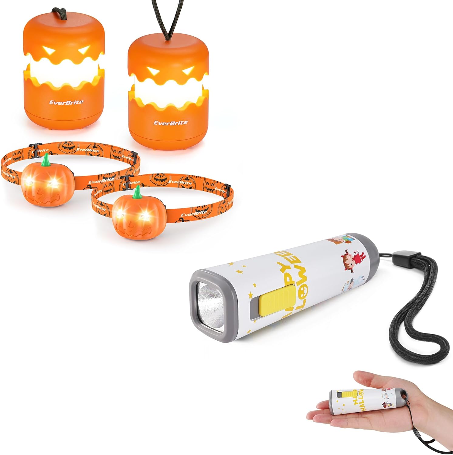 EverBrite Halloween Lantern and Headlamp Set with Flashlight