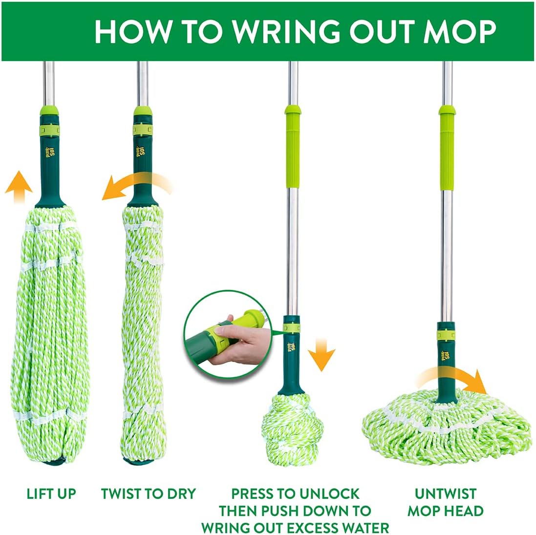 Pump-Powered Pro Effect Microfiber Mop