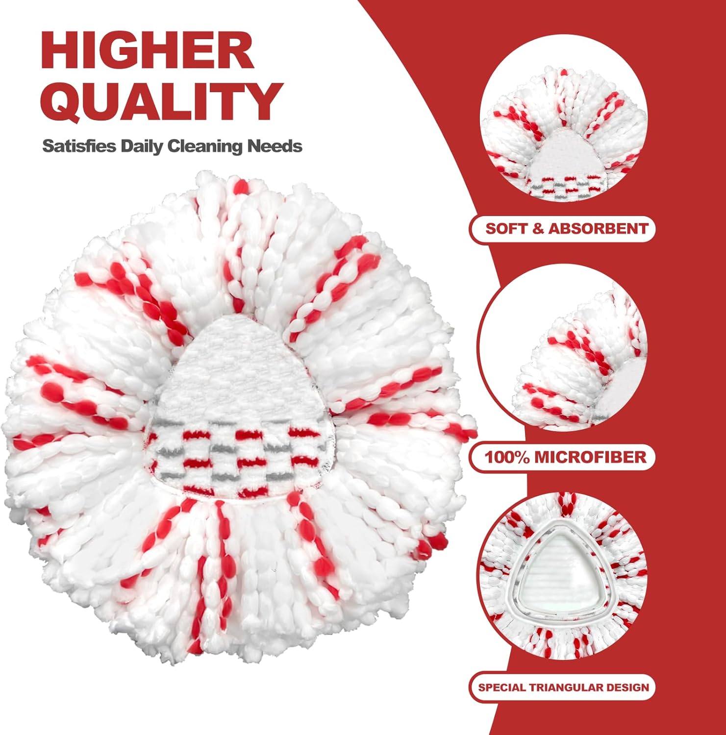 Koolstuffs Spin Mop Head Replacement 2Pack - Machine Washable 40 More Power