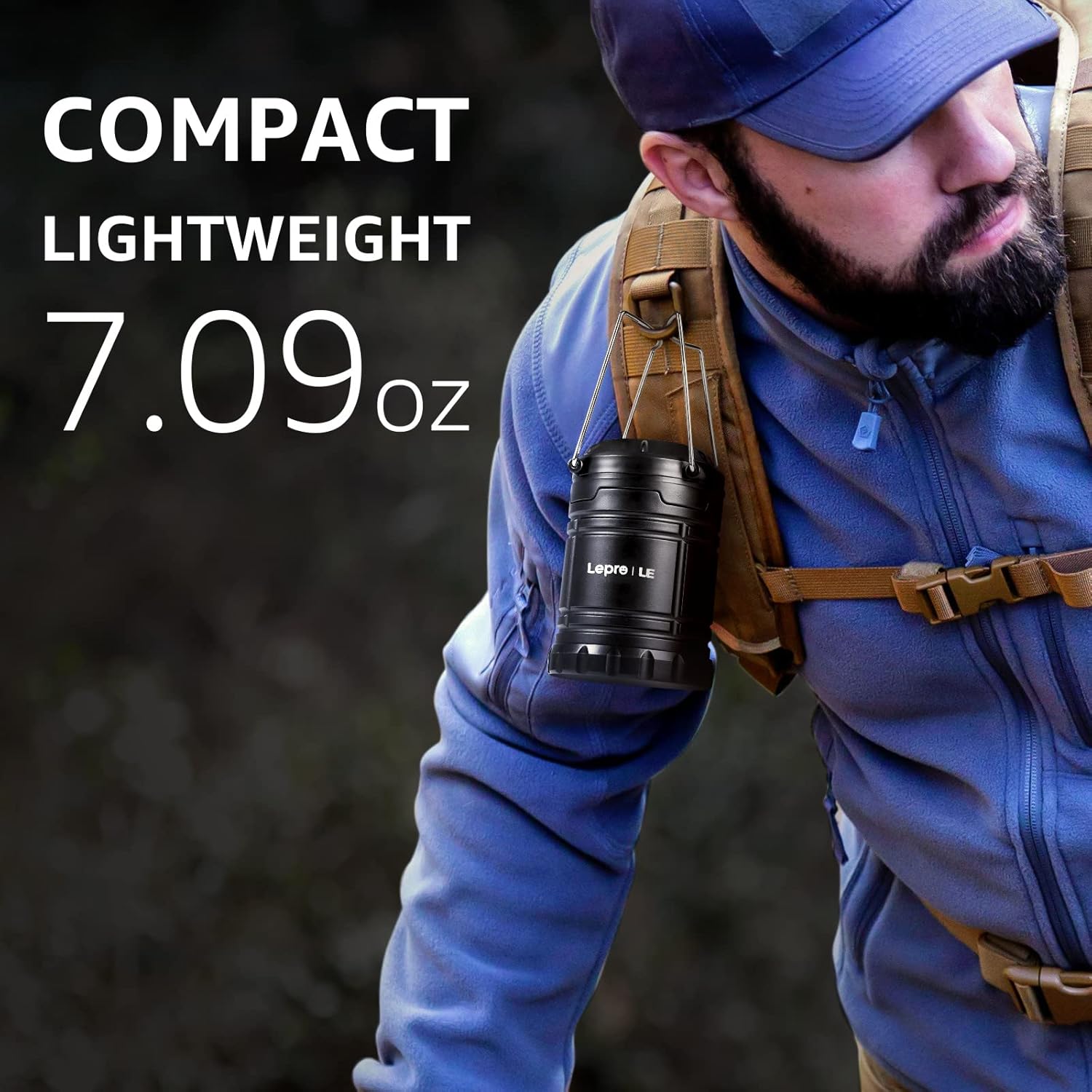 Lepro Bundle - 4 LED Camping Lanterns and Headlamp with Motion Sensor