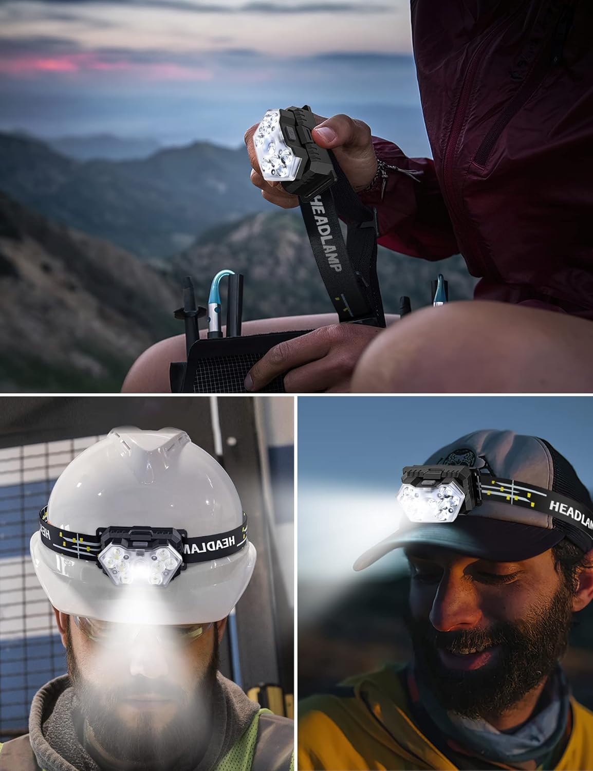 9 LED Headlamp 2 Pack