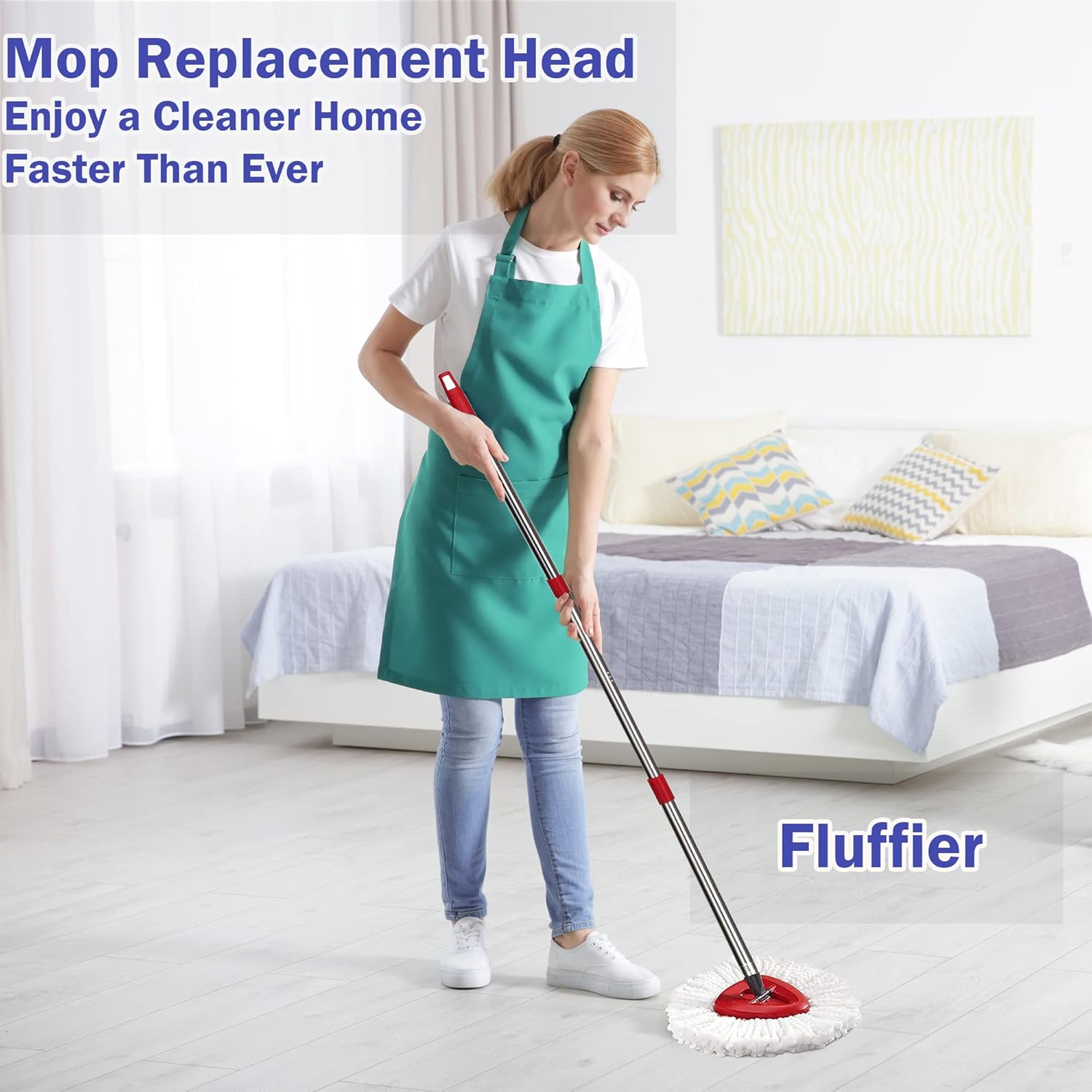 Higfra Spin Mop Replacement Heads 4 Pack