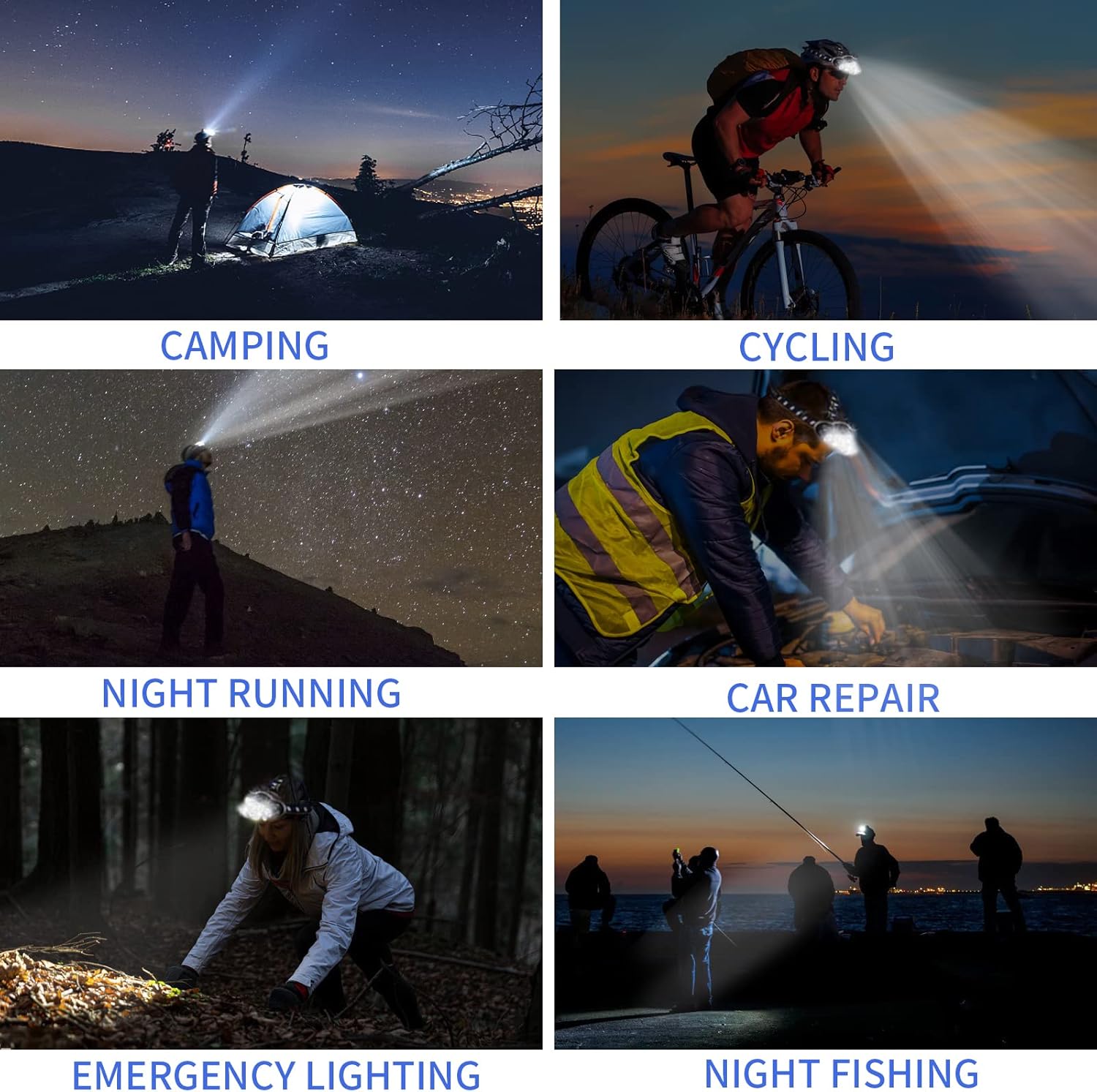Rechargeable 8 LED Headlamp