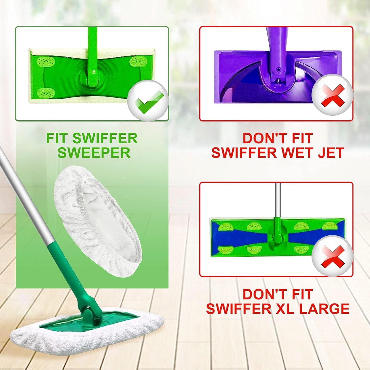 Reusable Swiffer Pad KEEPOW 8-Piece Set