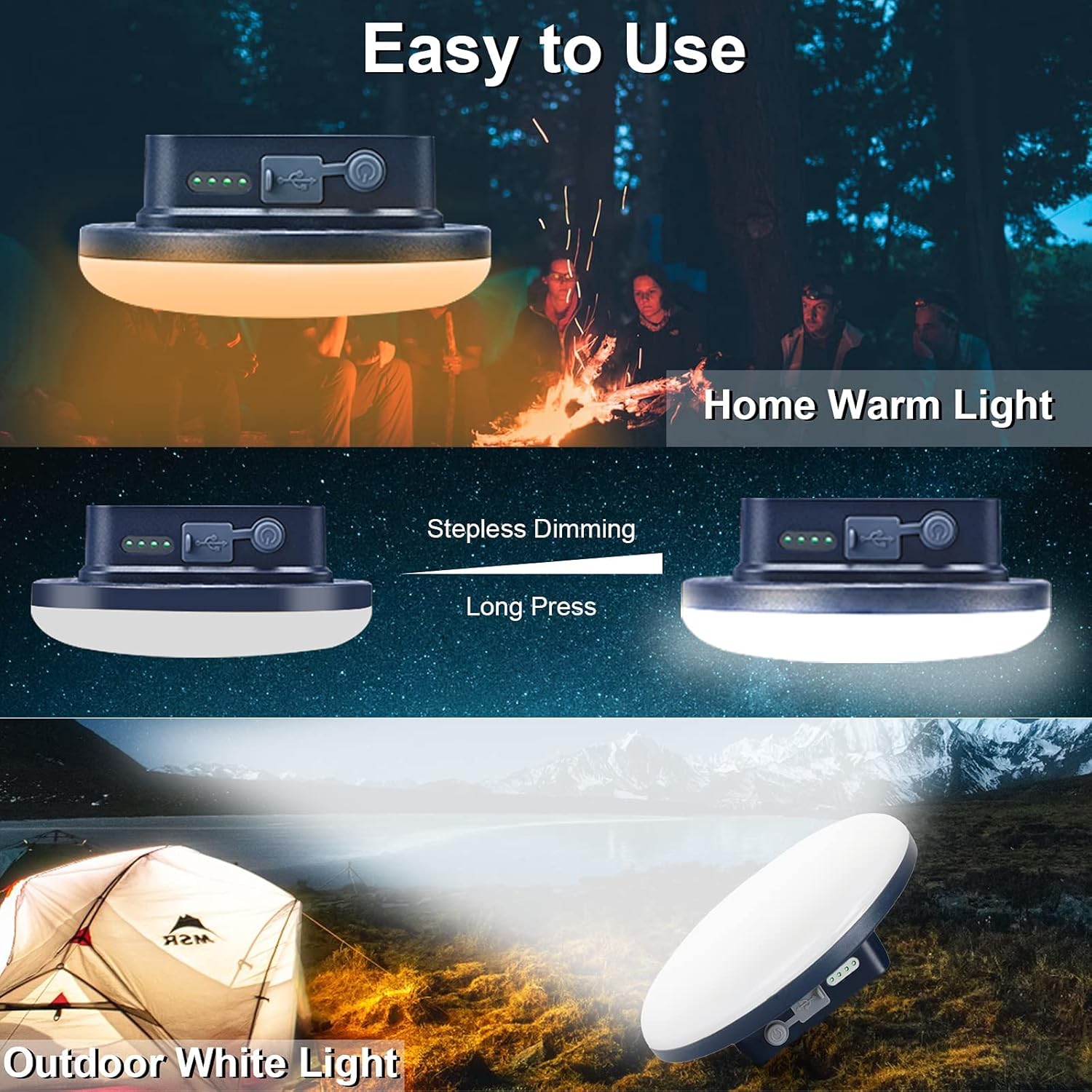 Fathers Day Gift iodoo 16500mAh 3000LM 60W Rechargeable Electric Lantern