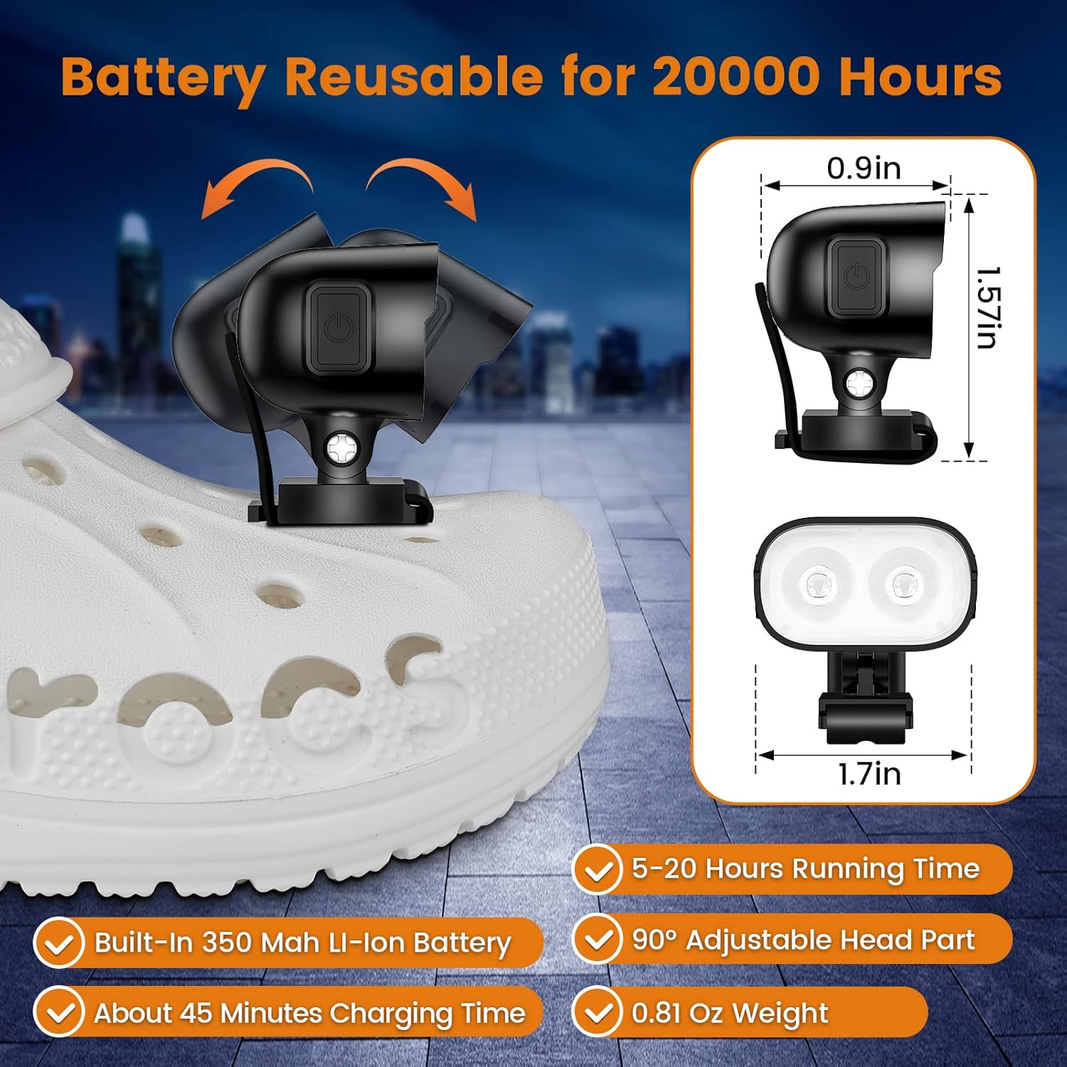 Croc Lights - Brighter Safer Durable