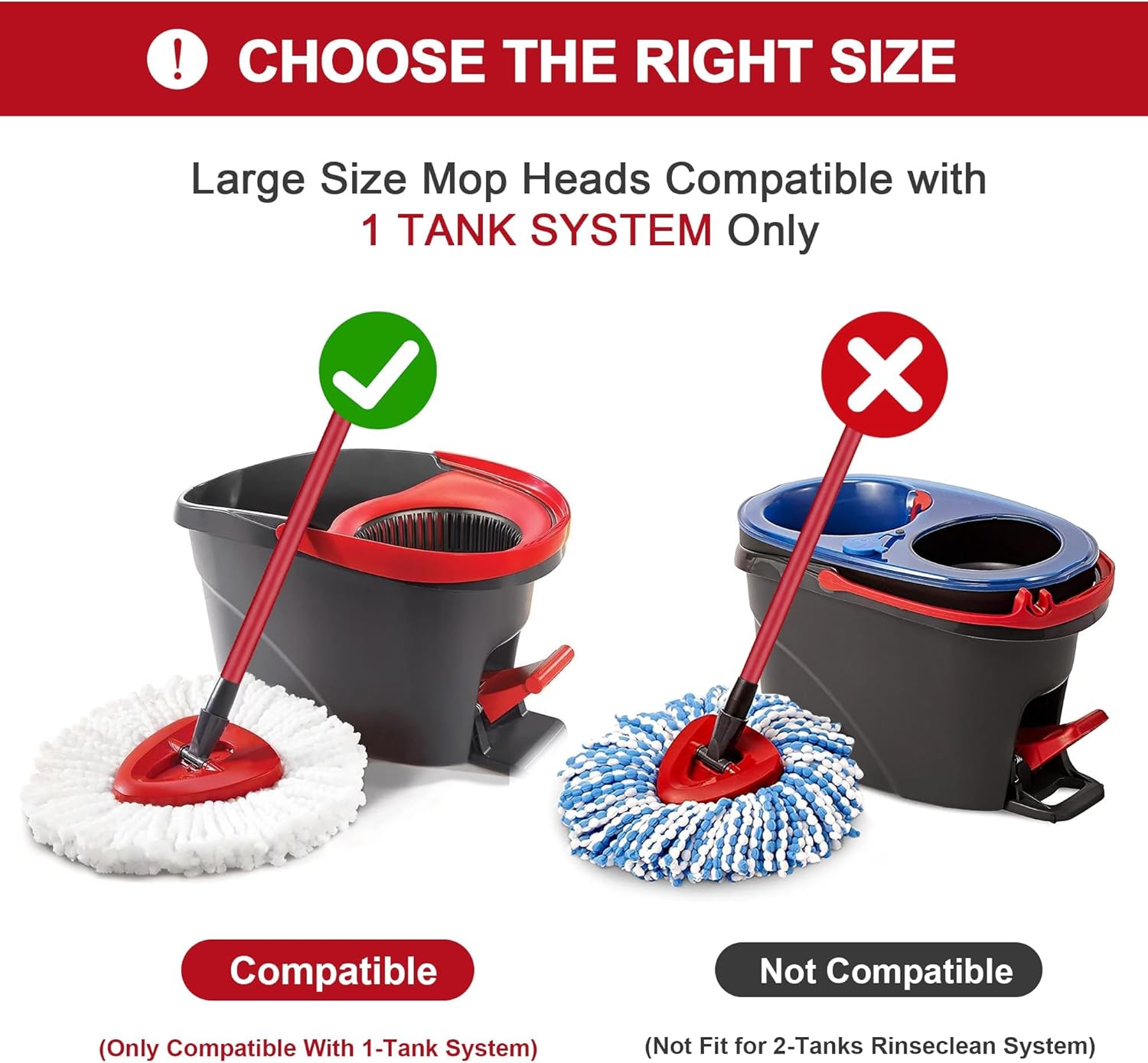 4 Pack Mop Heads for Easy Wrin Spin Mop Ensure Deep Clean