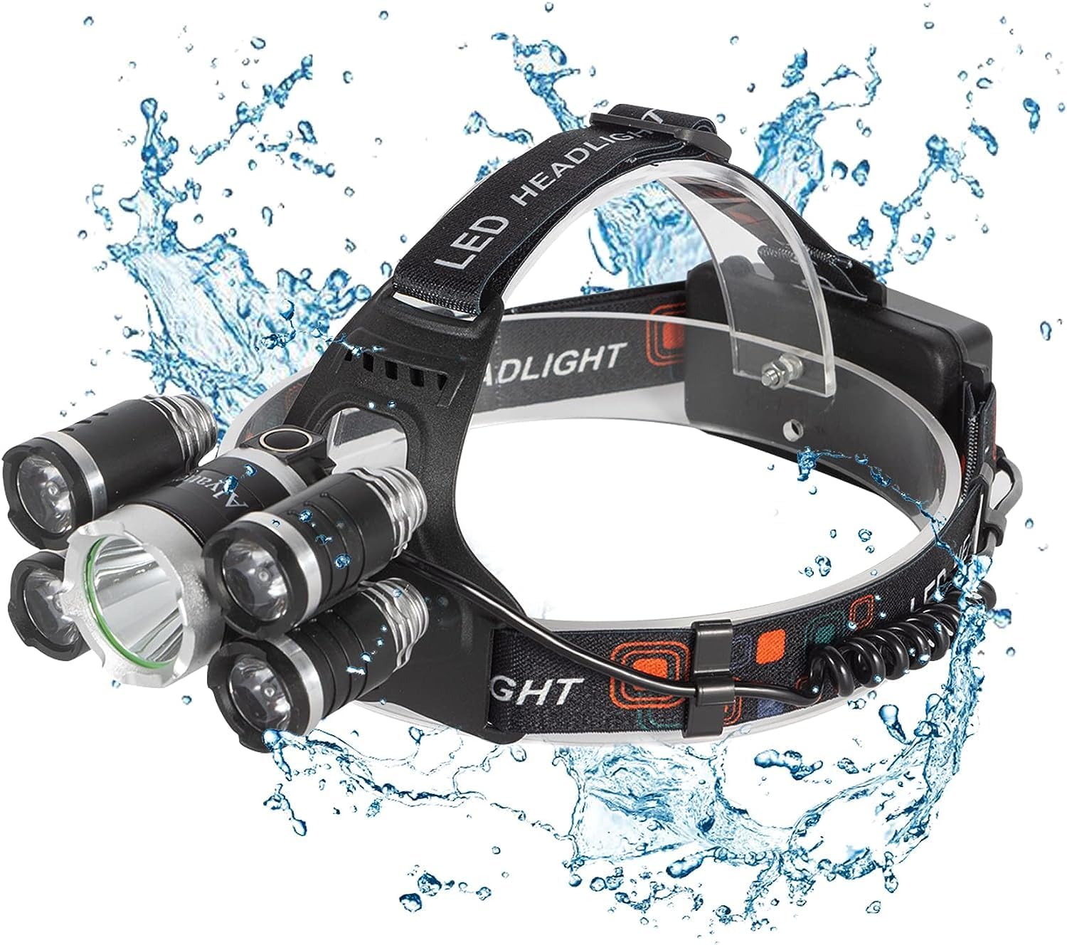 Small Aluminum Headlamp Rechargeable LED Waterproof 12000 Lumens
