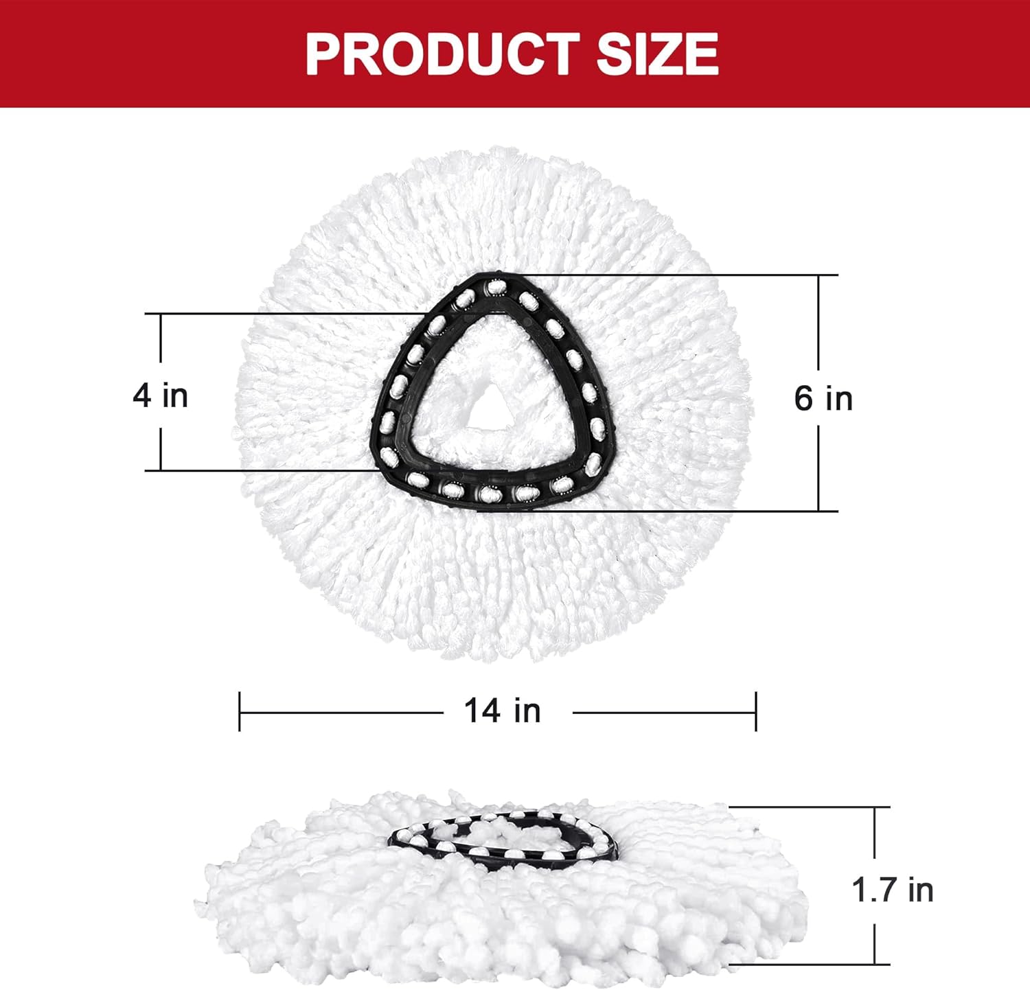 4 Pack Mop Heads for Easy Wrin Spin Mop Ensure Deep Clean