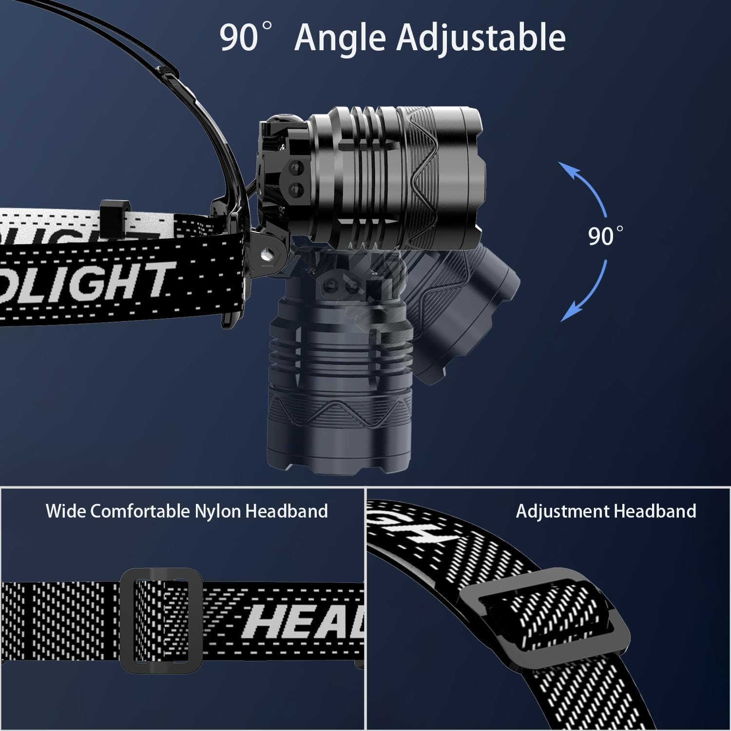 Leaphanie 7-in-1 LED Headlamp Waterproof Rechargeable 50h Adjustable
