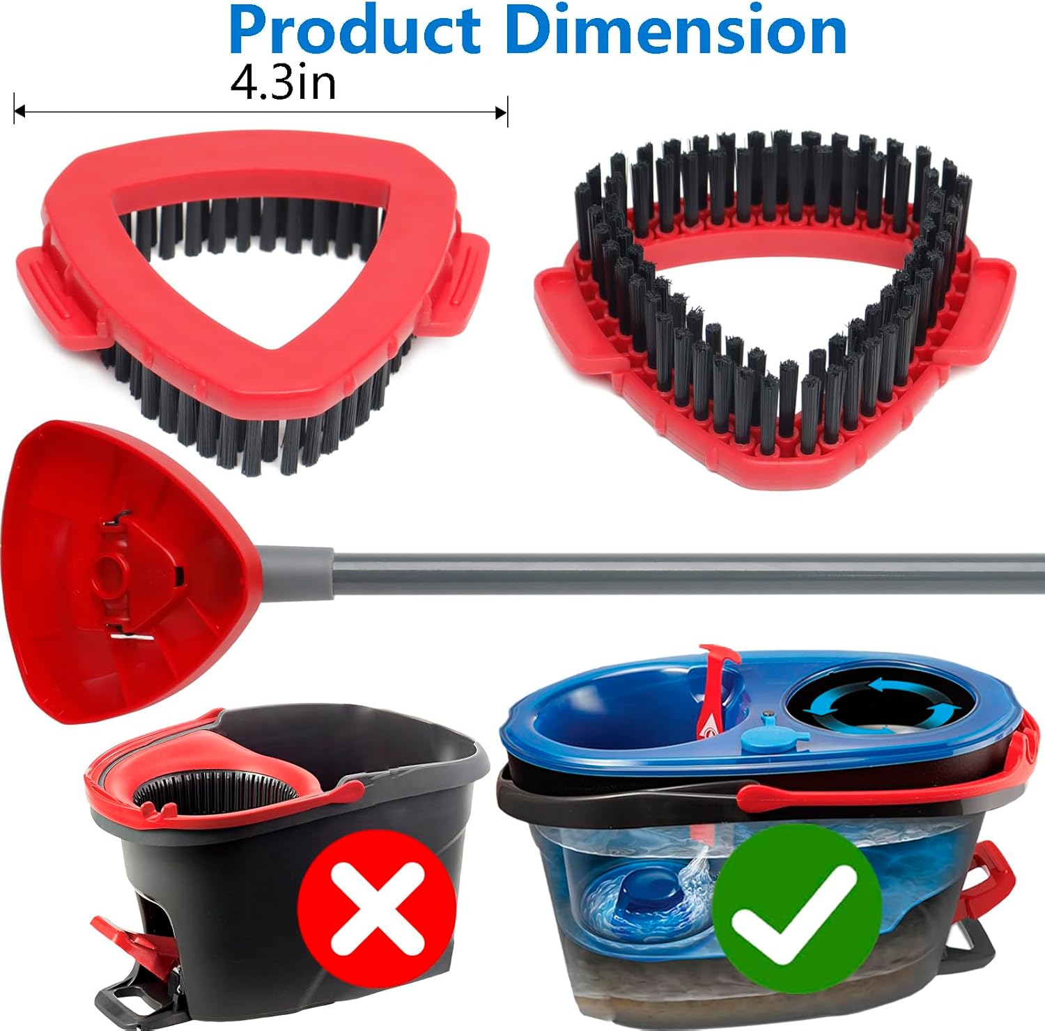 2-Piece Scrubber Brush for O Cedar 2 Tank System