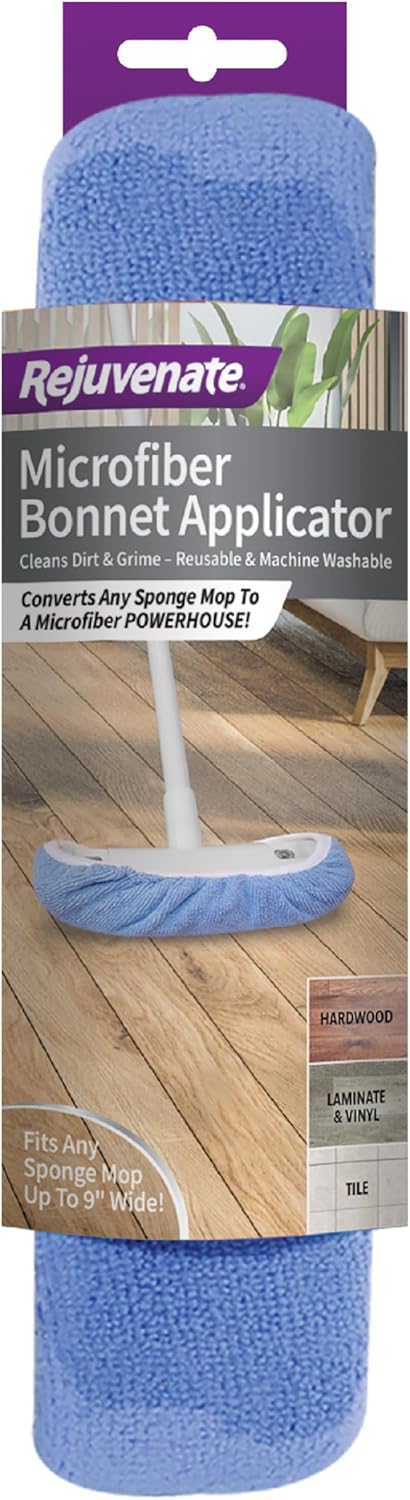 Rejuvenate Microfiber Bonnet Applicator for 9 Sponge Mop Washable Reusable - Blue