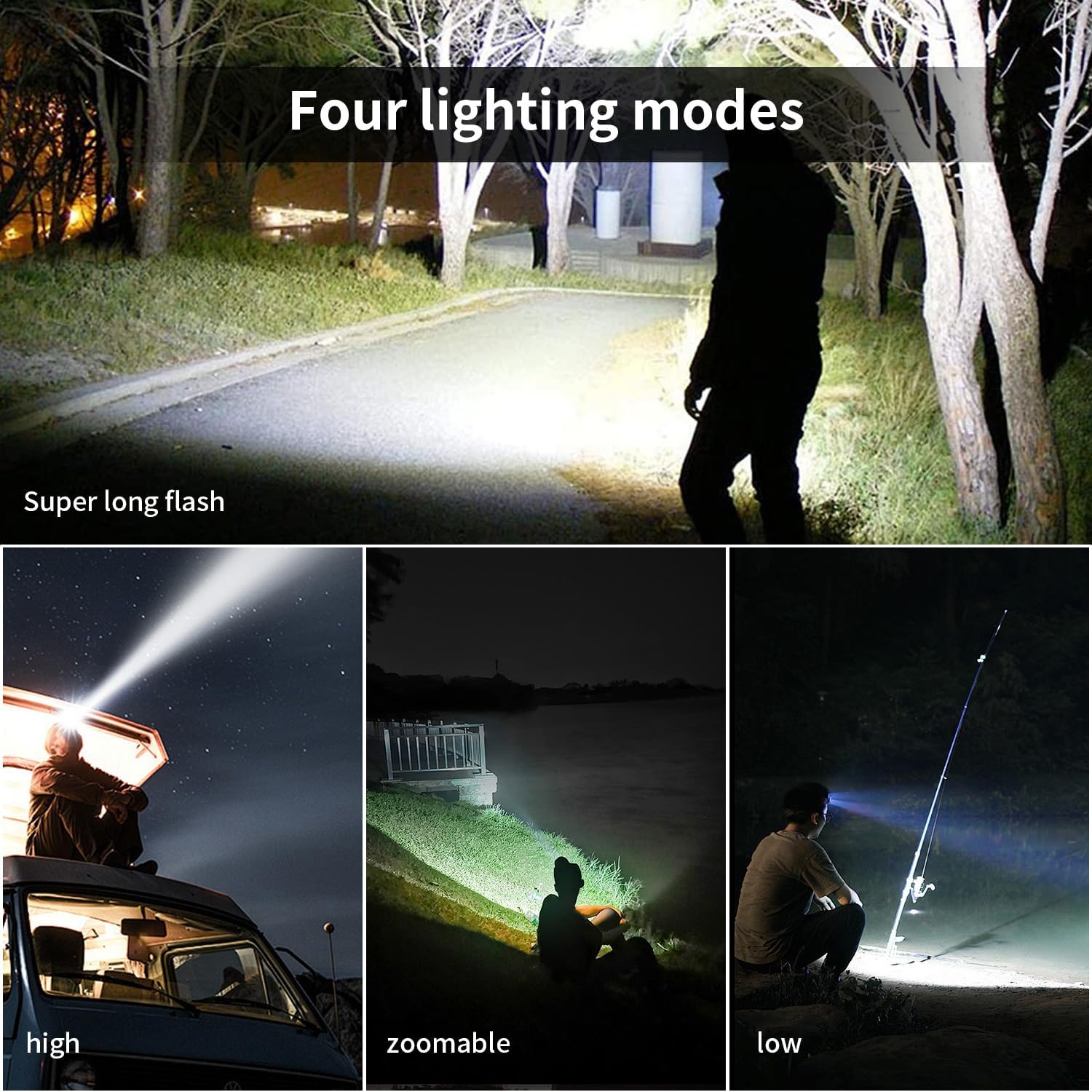 IPX6 Waterproof Led Headlamp 1500 Lumens Adjustable Angle Projection Reminder Multi-functional