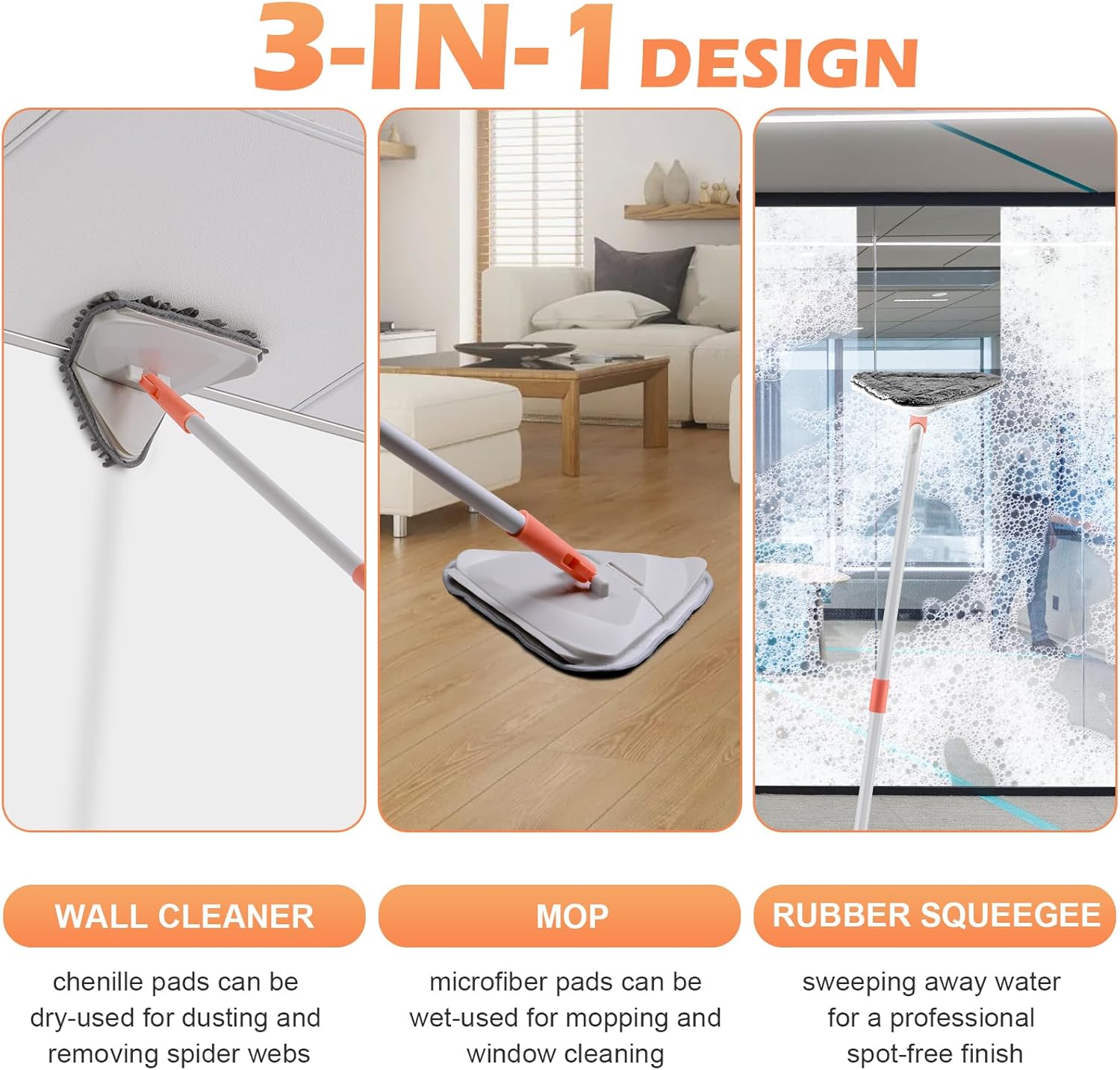 Wall Cleaner Triangle - 82 Mop with 3-in-1 Function