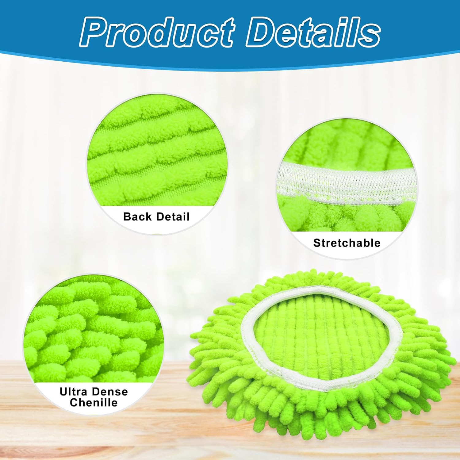 YuunaieChenille Mop Replacement for O Cedar System Soft Durable Mop Head Set