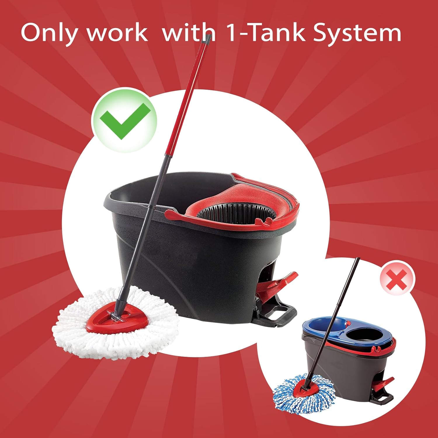 3-Pack Mop Head Spin Mop Replacement Microfiber EasyWring System